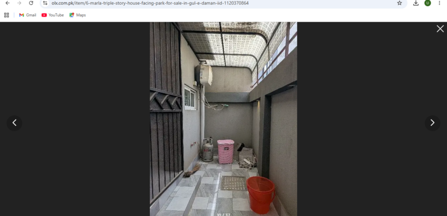 6 Marla triple story House Facing Park For Sale in Gul e Daman