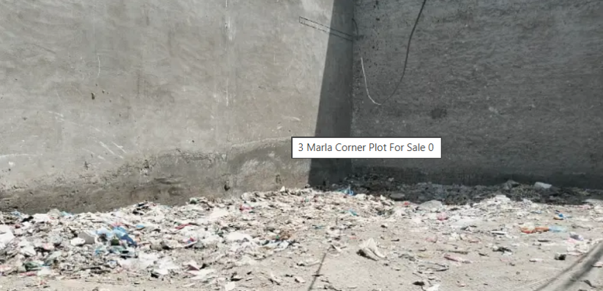 3 Marla Corner Plot For Sale