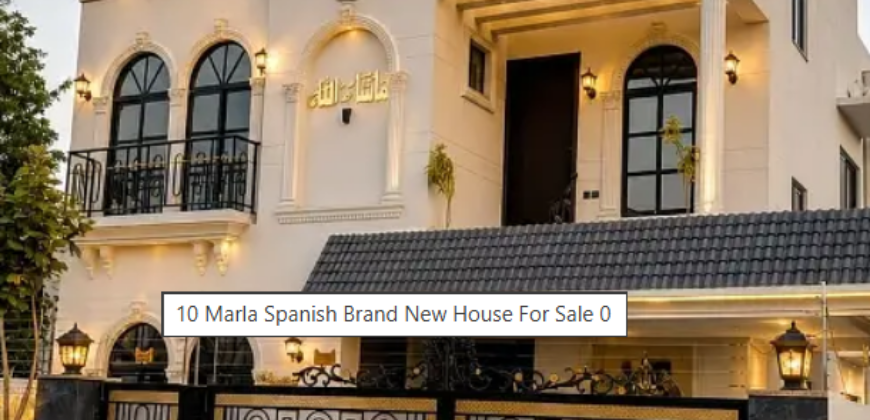 10 Marla Spanish Brand New House For Sale