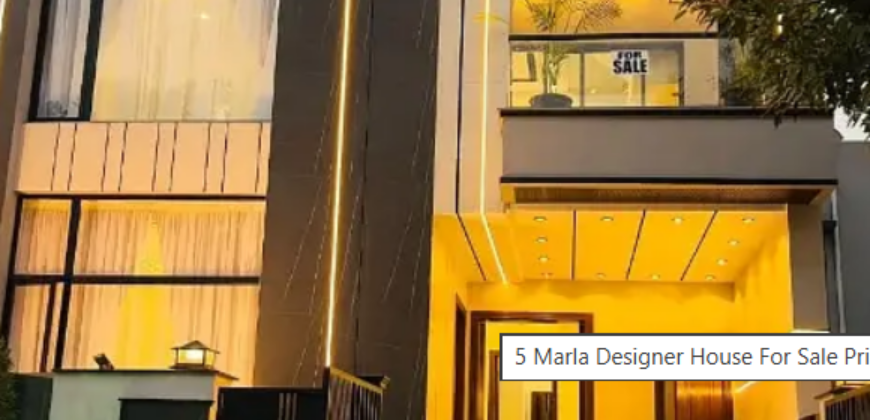 5 Marla Designer House For Sale Prime Location Sector E