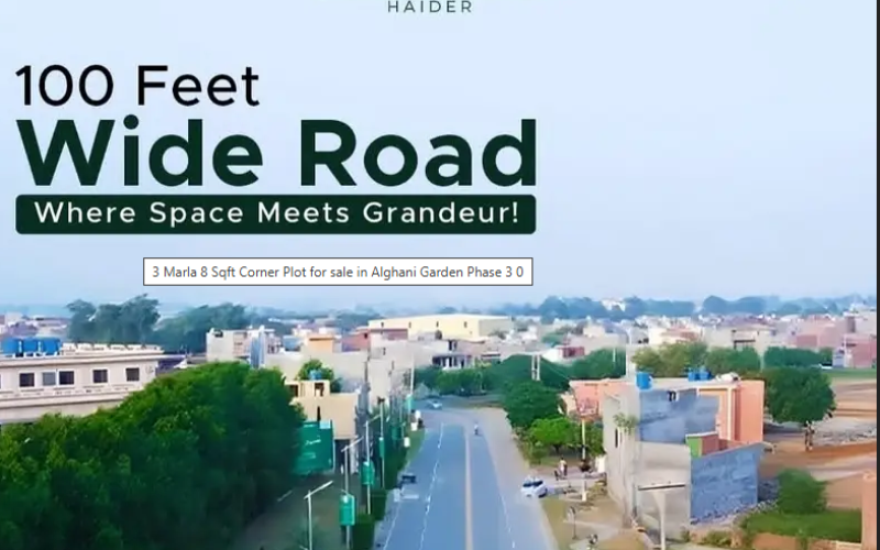 3 Marla 8 Sqft Corner Plot for sale in Alghani Garden Phase 3