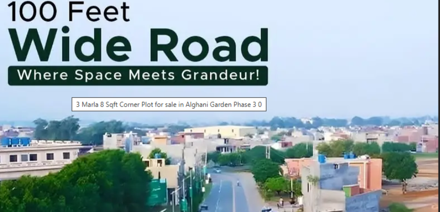3 Marla 8 Sqft Corner Plot for sale in Alghani Garden Phase 3