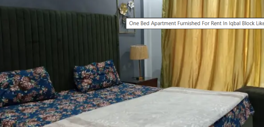 One Bed Apartment Furnished For Rent In Iqbal Block Like New Family Building