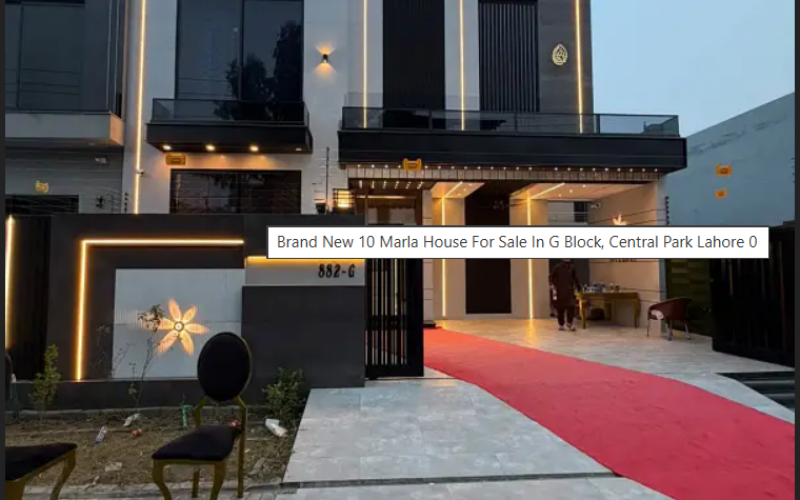 Brand New 10 Marla House For Sale In G Block, Central Park Lahore