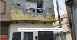 3.4 Marla Simple House For Sale In Al Rehman Garden Phase 3