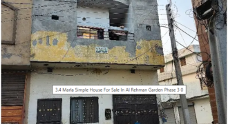 3.4 Marla Simple House For Sale In Al Rehman Garden Phase 3