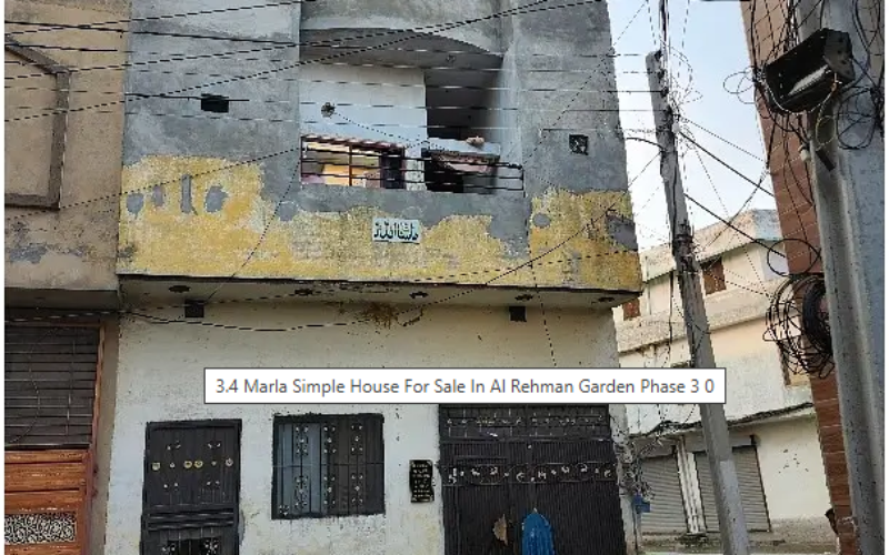 3.4 Marla Simple House For Sale In Al Rehman Garden Phase 3