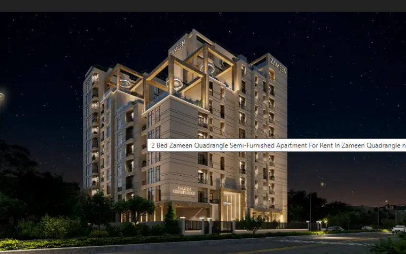 2 Bed Zameen Quadrangle Semi-Furnished Apartment For Rent In Zameen Quadrangle near Gym Khana Club