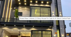 Brand New 5 Marla 2.5 Story House For Sale In A1 Block Central Park Lahore