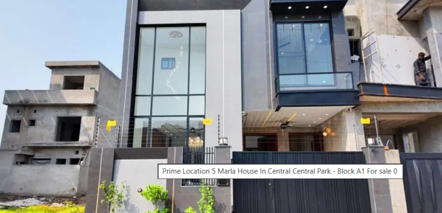 Prime Location 5 Marla House In Central Central Park – Block A1 For sale
