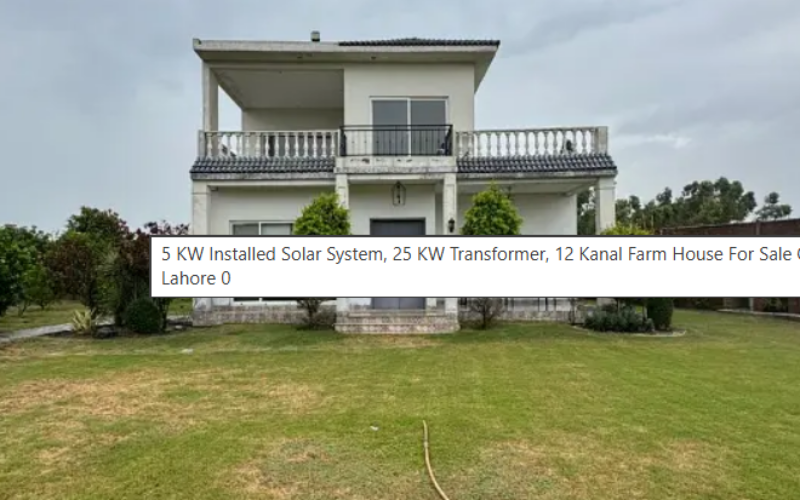 5 KW Installed Solar System, 25 KW Transformer, 12 Kanal Farm House For Sale On Bedian Road, Lahore