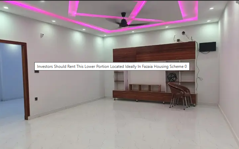 Investors Should Rent This Lower Portion Located Ideally In Fazaia Housing Scheme