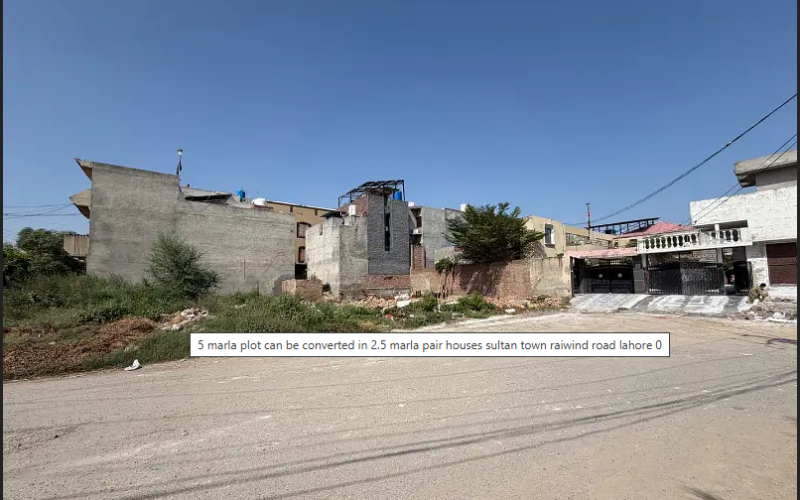 5 marla plot can be converted in 2.5 marla pair houses sultan town raiwind road lahore